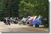 Motorcycle group camping in Whitefish